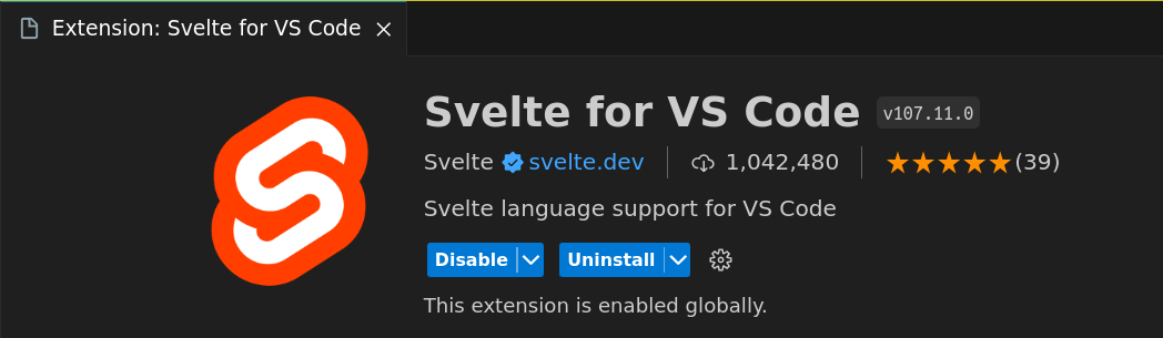 Sveltekit vscode extension