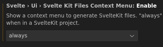 Sveltekit vscode extension settings